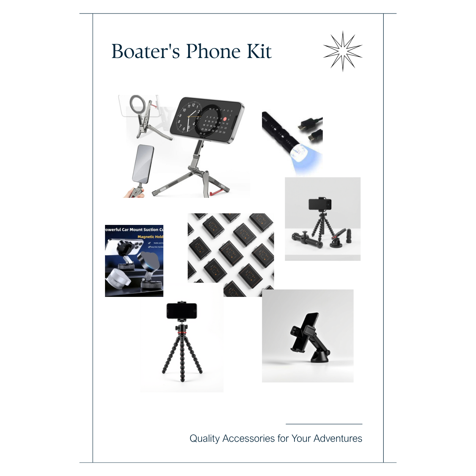 Boater's Phone Kit — Console Mount + Fence Tripod + AA Emergency Charger