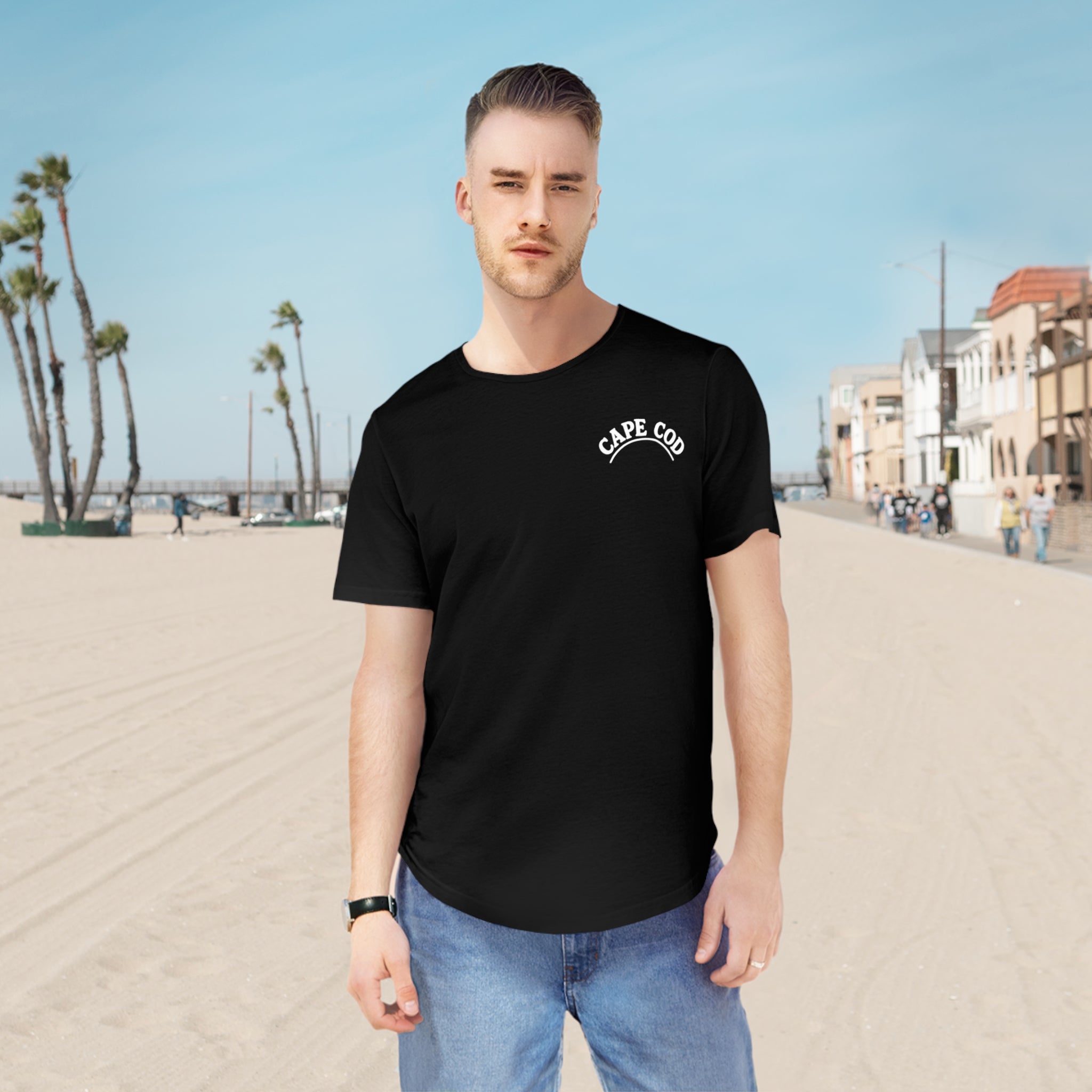 Rustic Cape Cod Men's Jersey Curved Hem Tee