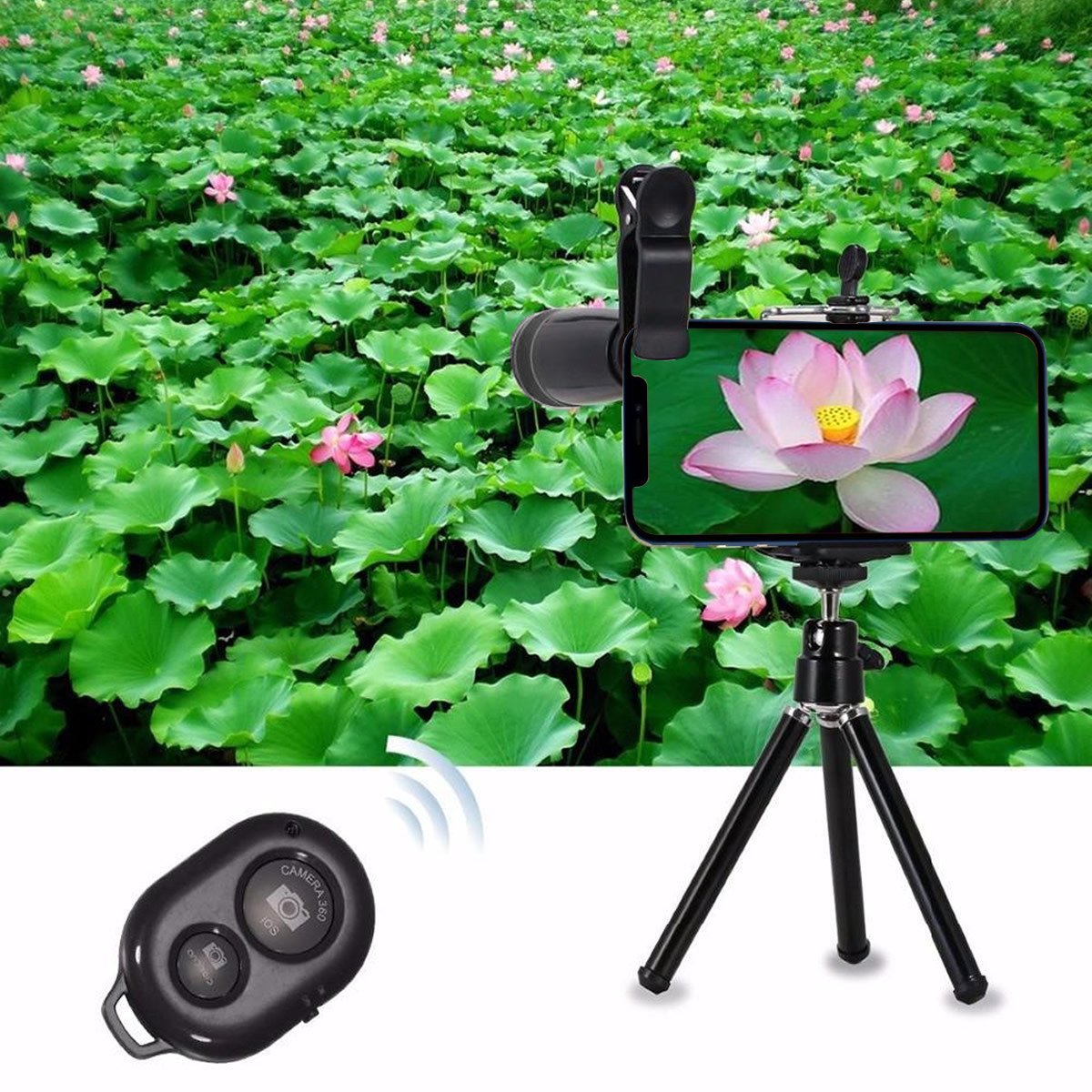 iPhone Camera Lens Kit — 11 Pro Lenses + Tripod & Bluetooth Remote