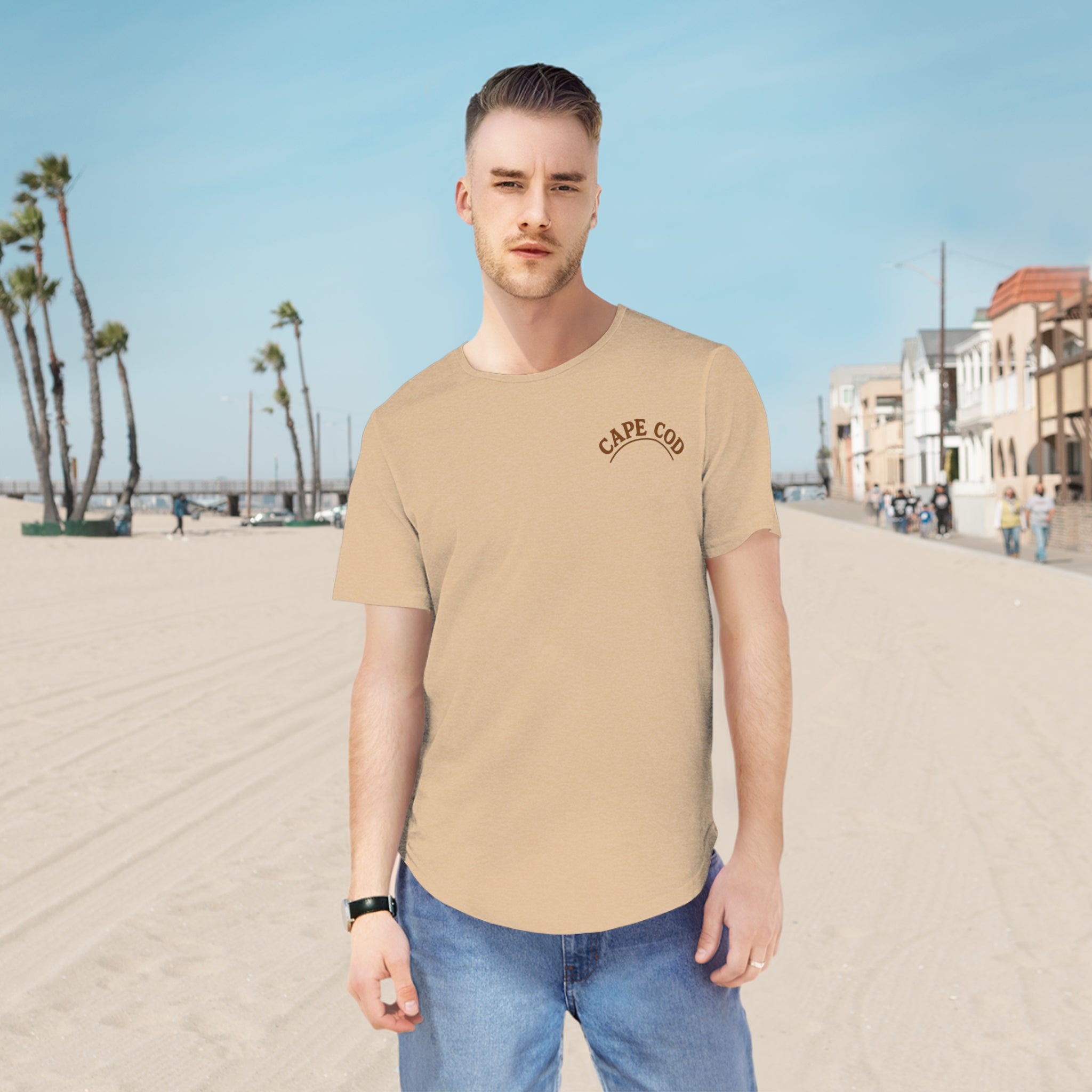 Rustic Cape Cod Men's Jersey Curved Hem Tee