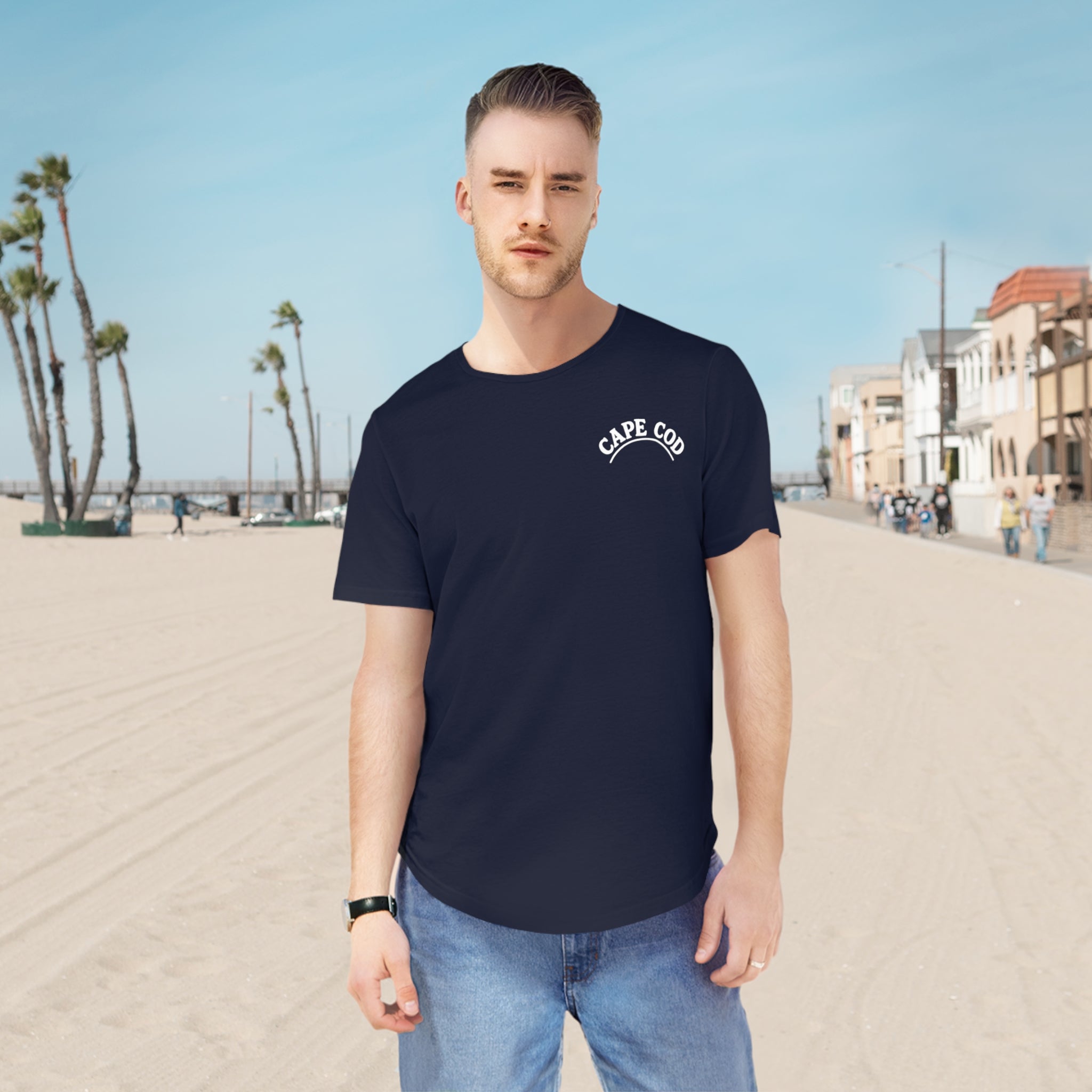 Rustic Cape Cod Men's Jersey Curved Hem Tee