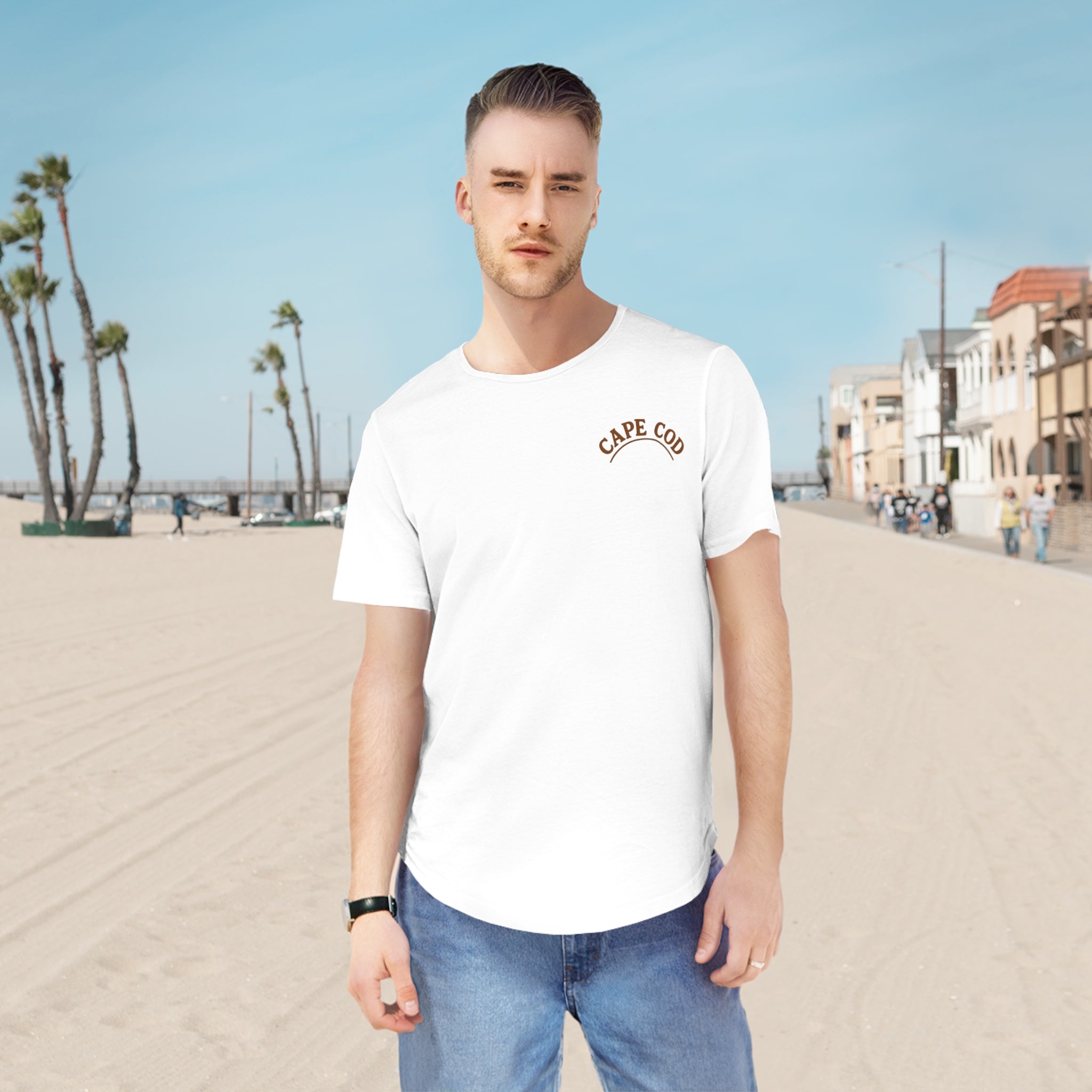 Rustic Cape Cod Men's Jersey Curved Hem Tee