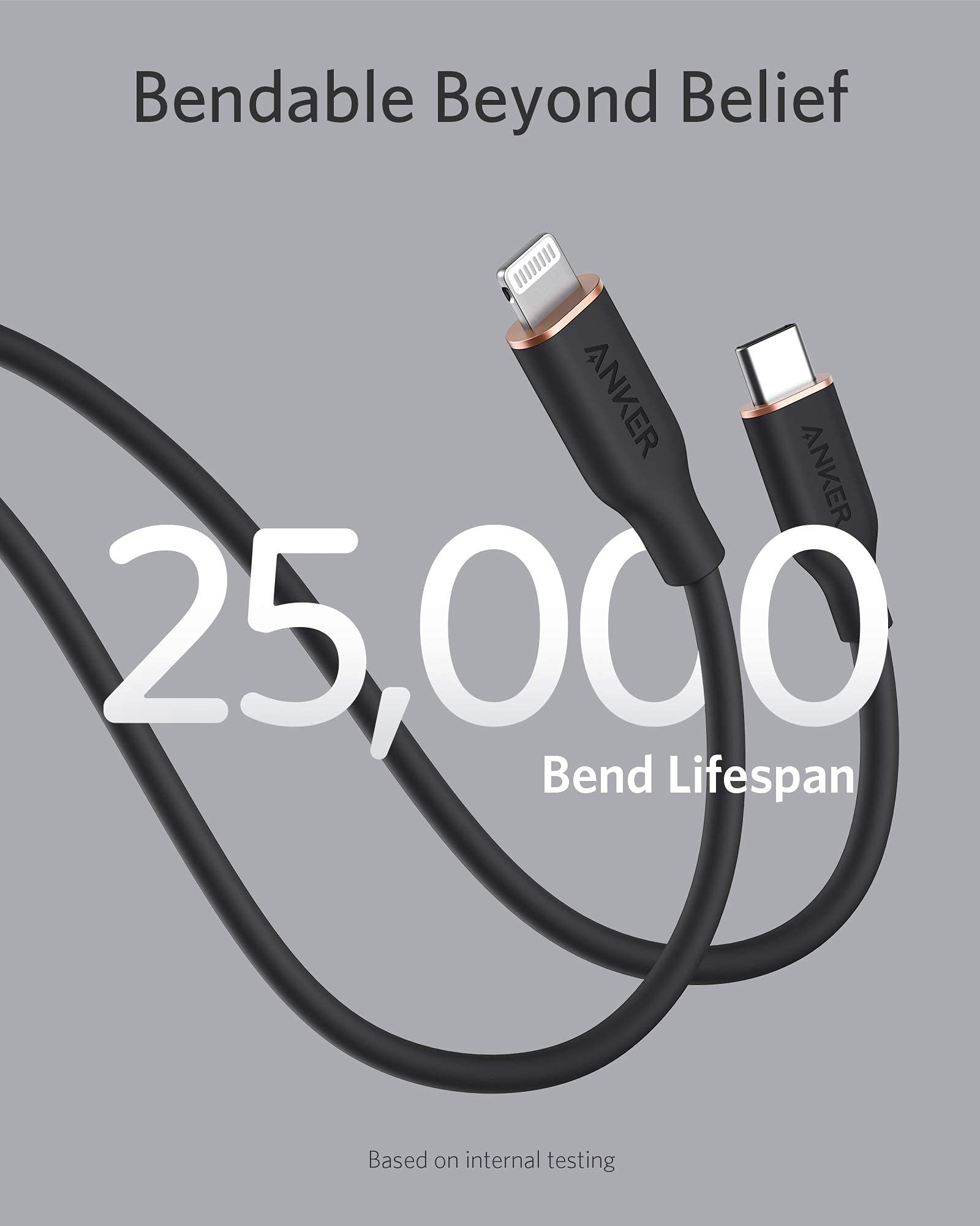 Anker 641 USB-C to Lightning Cable (6 ft, Flow Silicone)