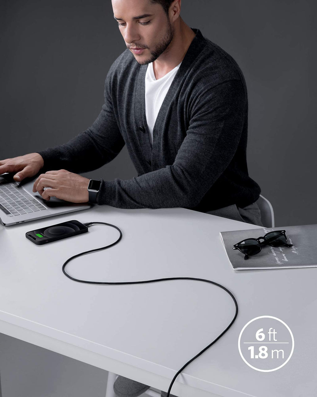 Anker 641 USB-C to Lightning Cable (6 ft, Flow Silicone)