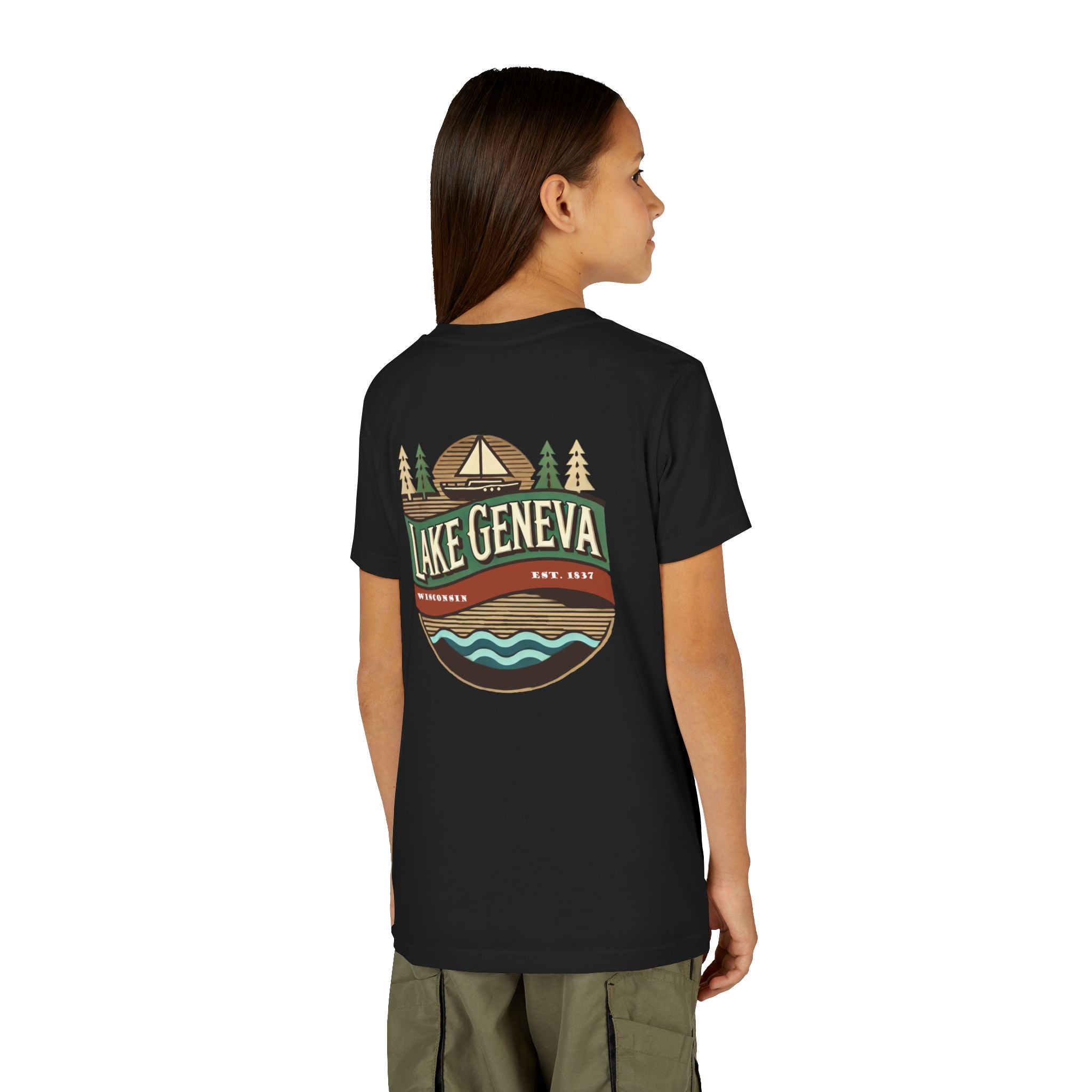 Retro Lake Geneva Unisex Youth Short Sleeve Tee