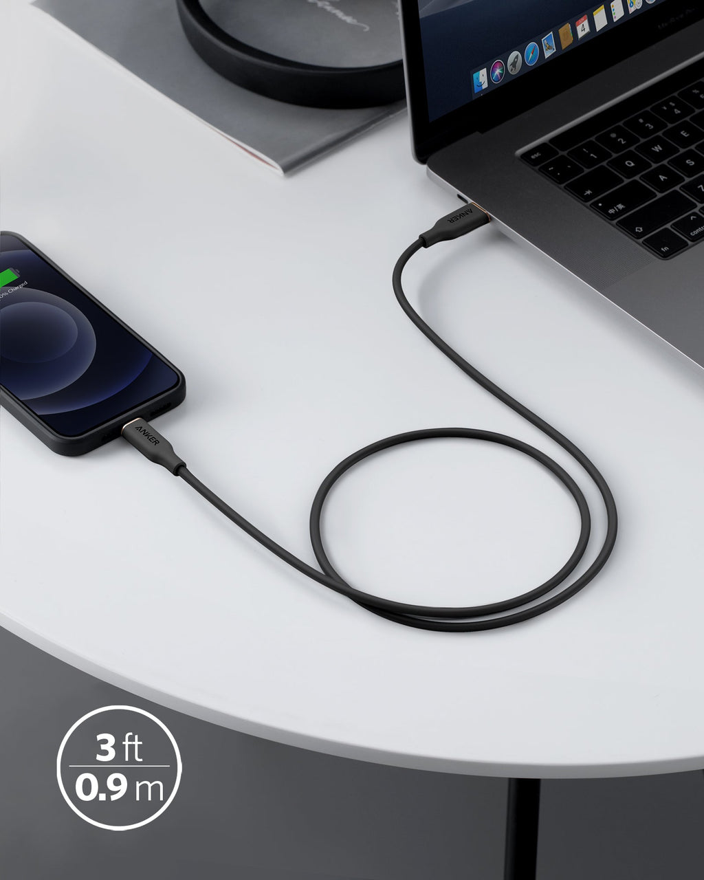 Anker 641 USB-C to Lightning Cable (3 ft, Flow Silicone)