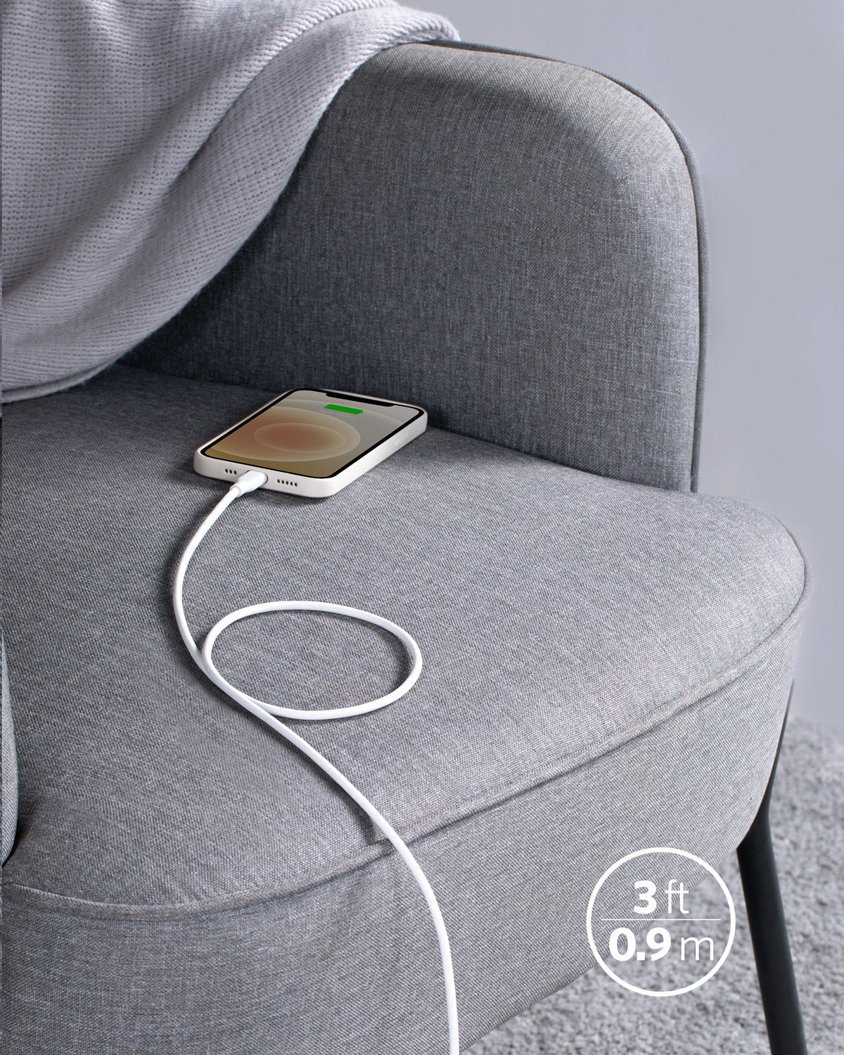 Anker 641 USB-C to Lightning Cable (3 ft, Flow Silicone)