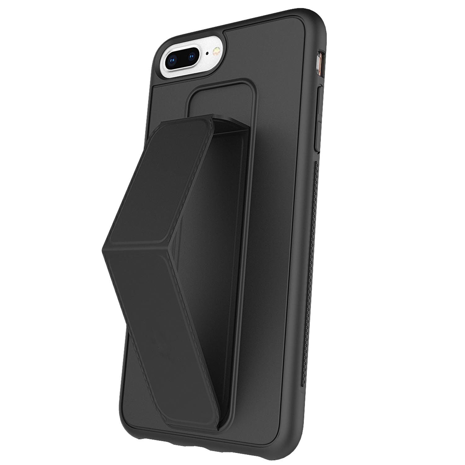 PU Leather Hand Grip Kickstand Case with Metal Plate for iPhone 12 Pro