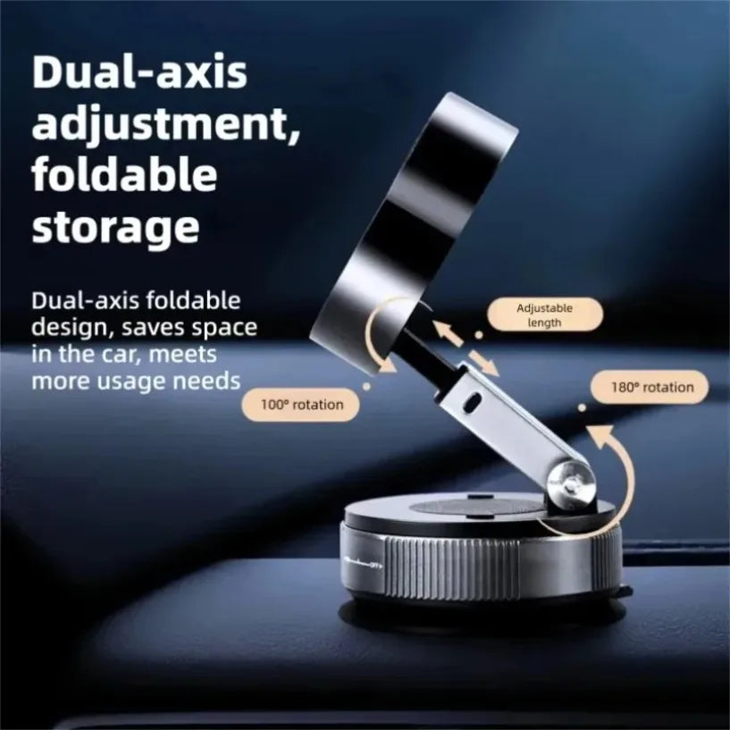 Car Vacuum Suction Cup Magnetic Phone Holder Foldable Desk Stand For