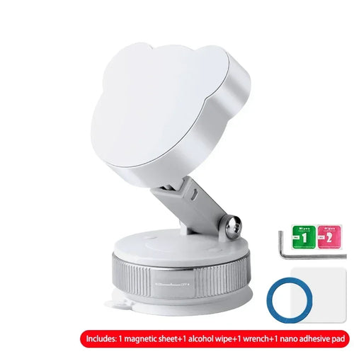 Car Vacuum Suction Cup Magnetic Phone Holder Foldable Desk Stand For