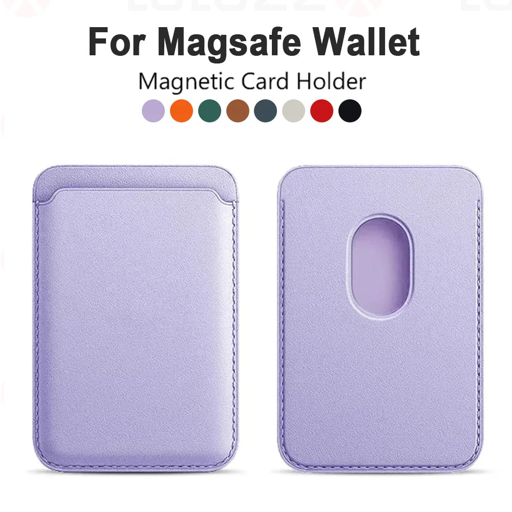 MagSafe Leather Wallet Case for iPhone 16/15/14/13/12 Pro — Magnetic Card Holder with RFID Protection