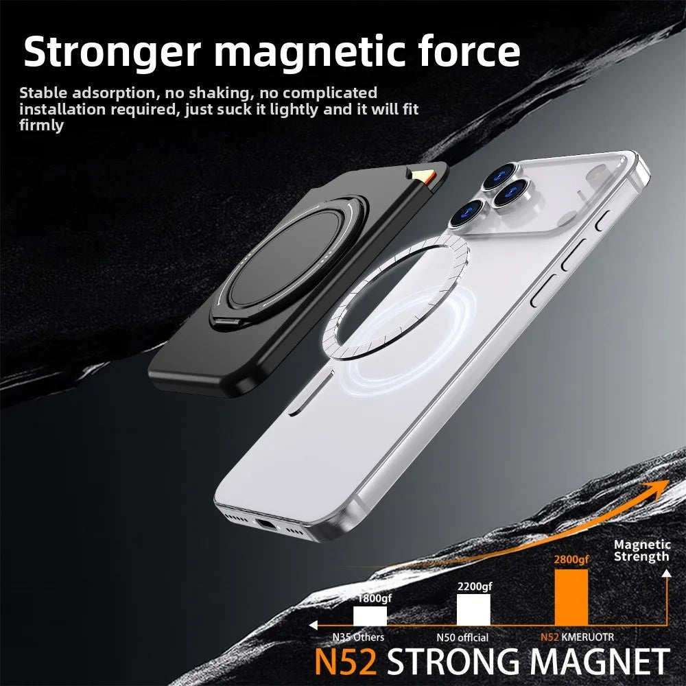 MagSafe Ring Stand & Wallet — 360° Rotating Card Holder Case