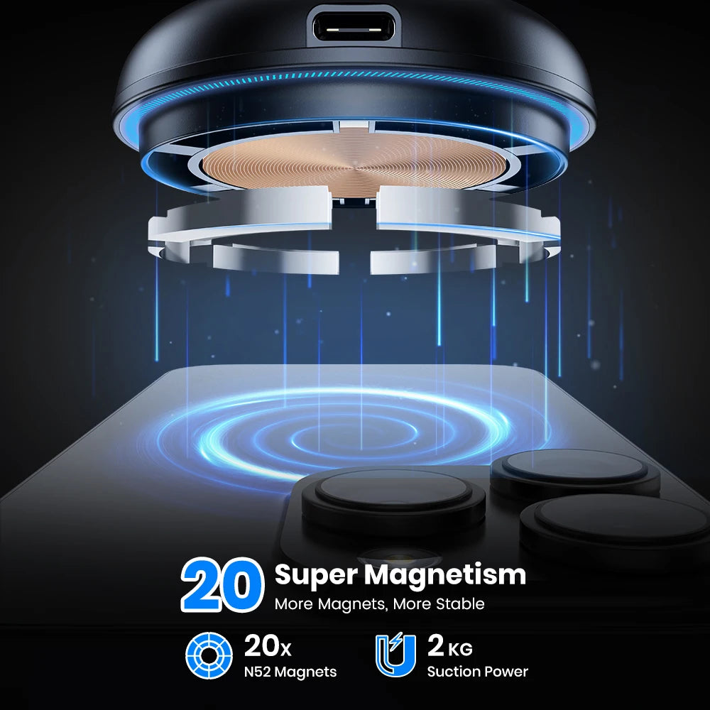 TOPK for Magsafe Car Phone Holder Charger 15W Fast Wireless Magnetic