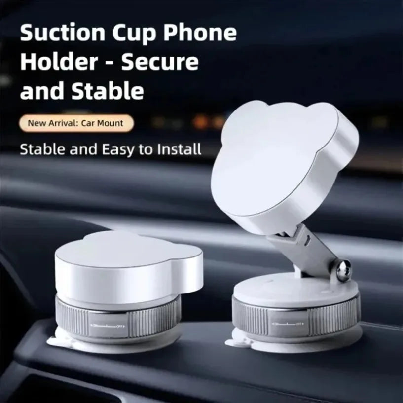 Car Vacuum Suction Cup Magnetic Phone Holder Foldable Desk Stand For