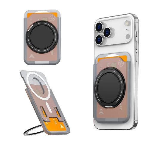 MagSafe Ring Stand & Wallet — 360° Rotating Card Holder Case