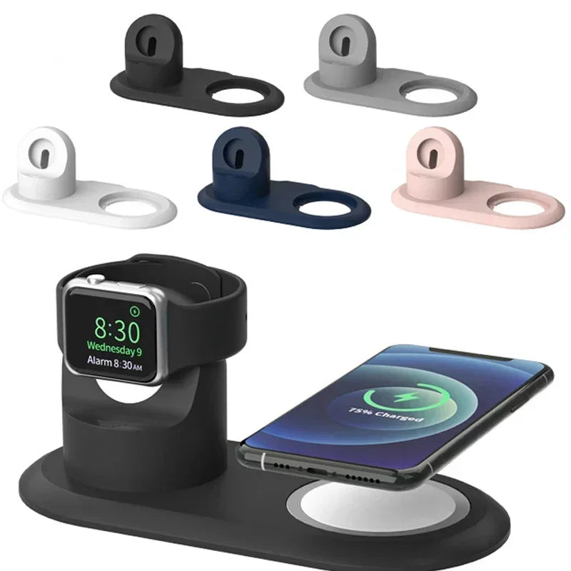 Silicone Phone Holder Stand For iPhone 13 Pro Max Apple Watch Magsafe