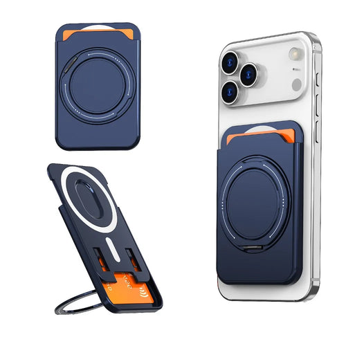 MagSafe Ring Stand & Wallet — 360° Rotating Card Holder Case