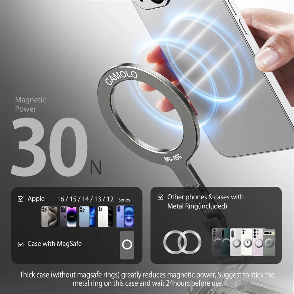 Magnetic Tripod Stand — Fence-Mount, Cold Shoe, Desk & Phone Holder