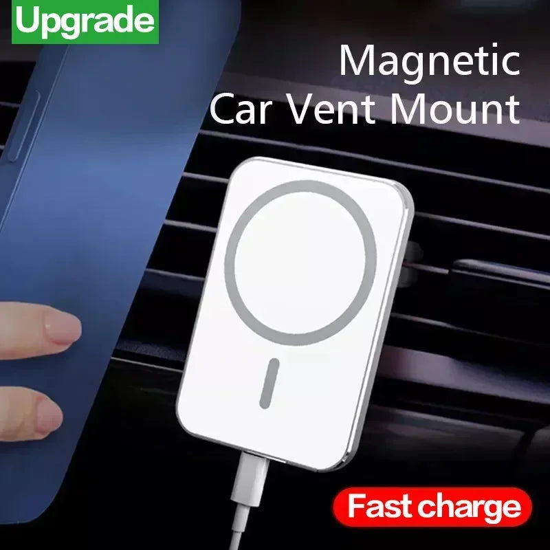 Car Phone Holder Stand Mount 30W Magnetic Car Wireless Charger For
