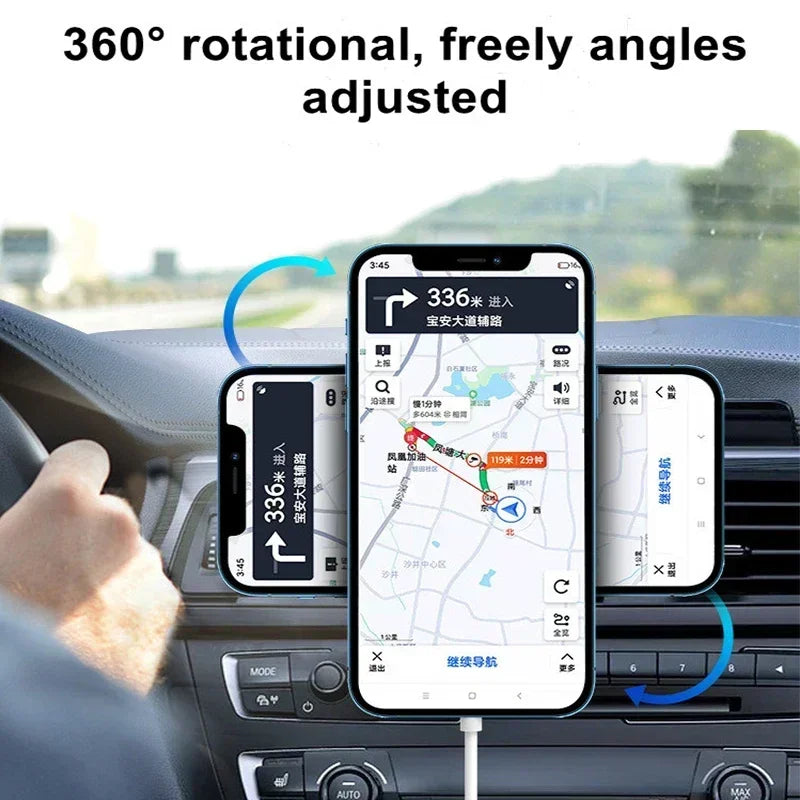 Car Phone Holder Stand Mount 30W Magnetic Car Wireless Charger For