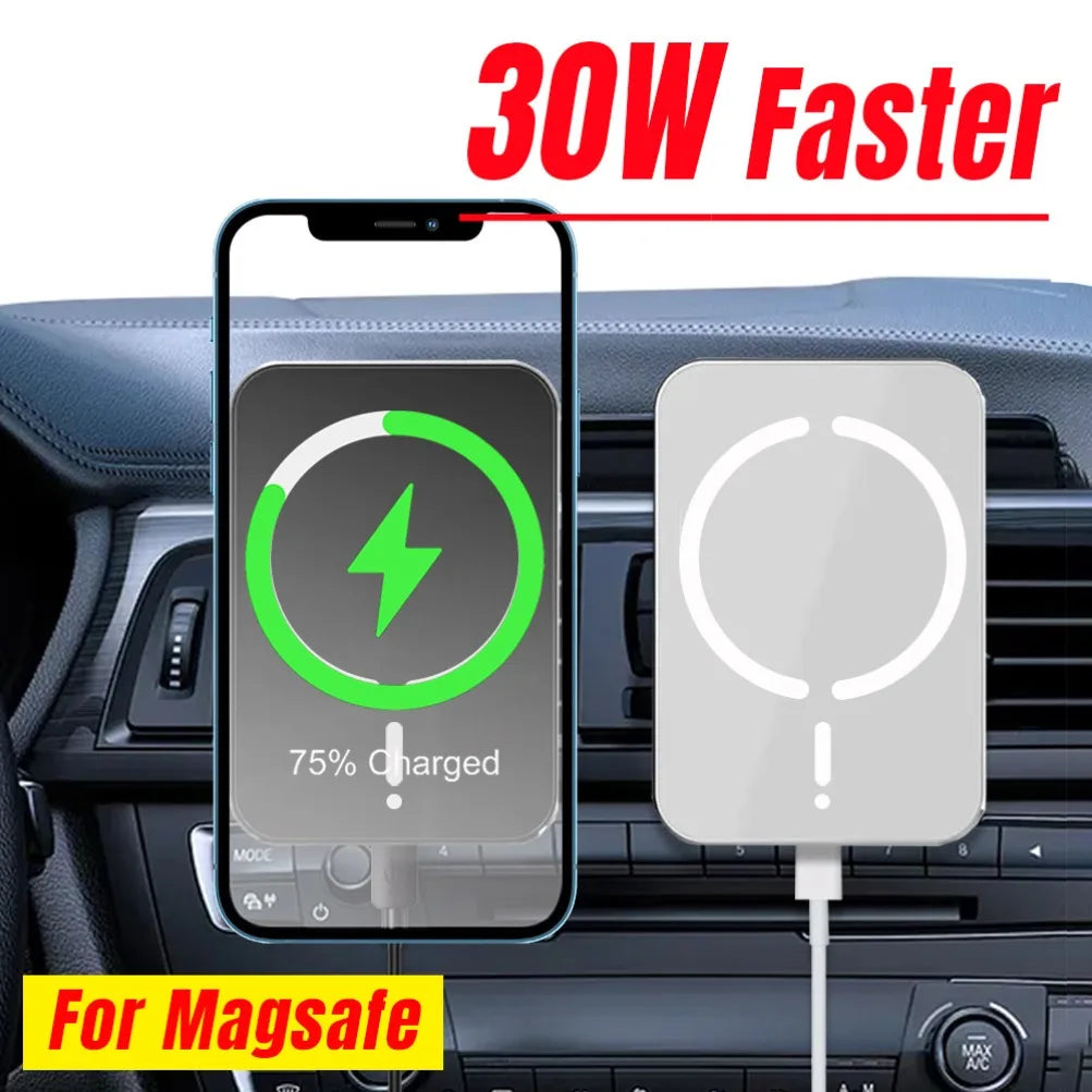 30W Magnetic Car Air Vent GPS Phone Holder Stand Wireless Charger For