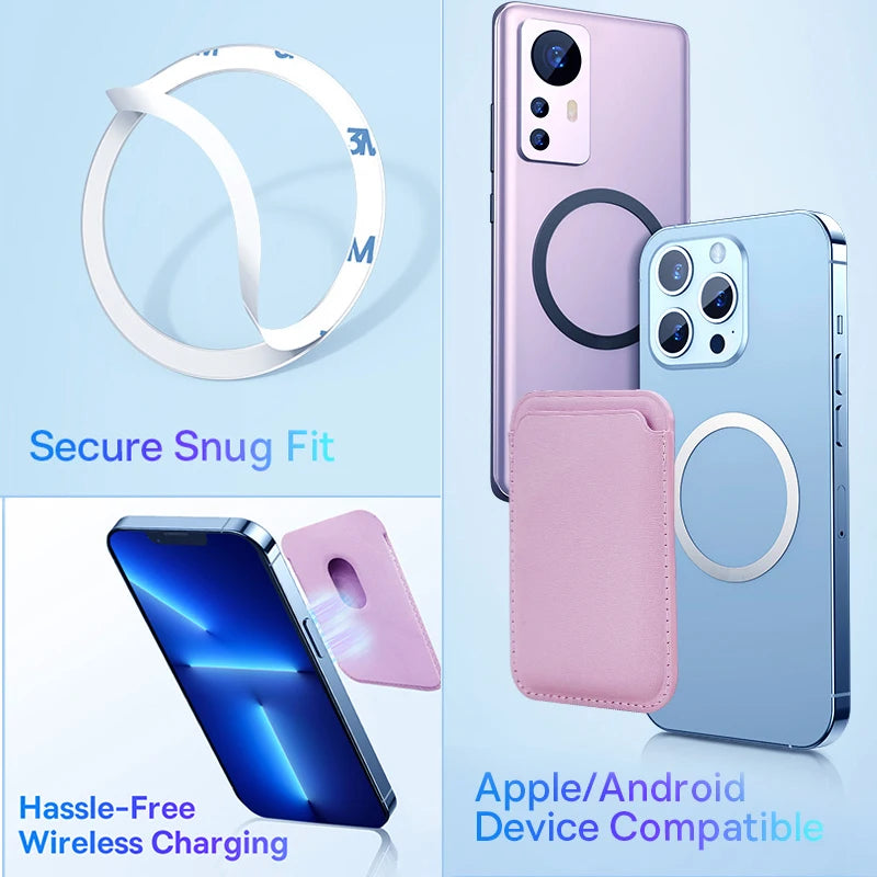 For Magsafe Magnetic Luxury Leather Card Holder Wallet Case For iPhone