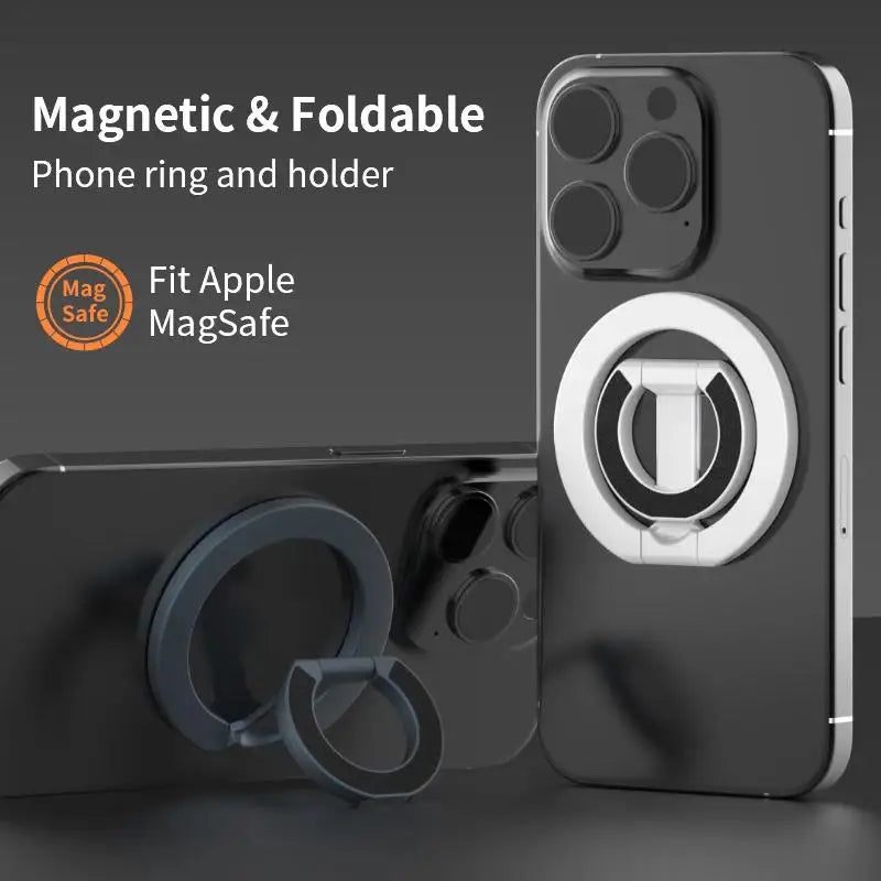 Double Sided Magnetic Phone Ring Holder Portable Folding Stand Phone