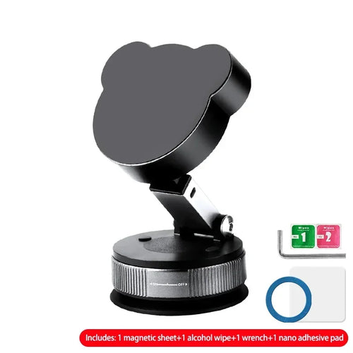 Car Vacuum Suction Cup Magnetic Phone Holder Foldable Desk Stand For