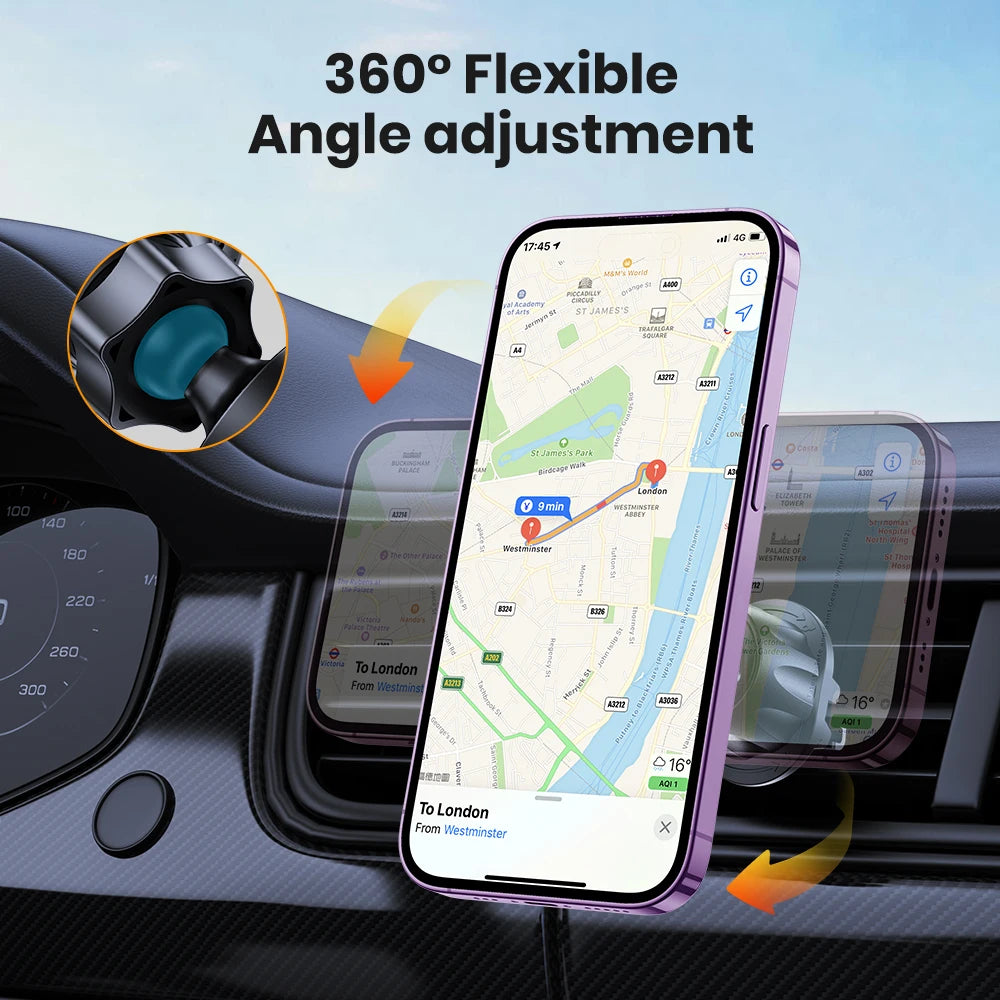 TOPK for Magsafe Car Phone Holder Charger 15W Fast Wireless Magnetic