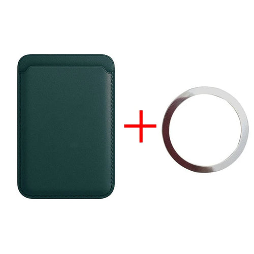 For Magsafe Magnetic Luxury Leather Adsorption Card Holder Wallet Case