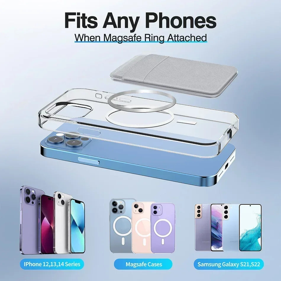 Mobile Phone Magsafe Wallet Mag Card Holder Elastic Slim Cardholder