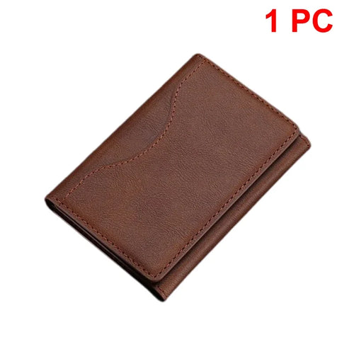 Trifold Magnetic Phone Wallet PU Leather Card Bag Magsafe Card Holder