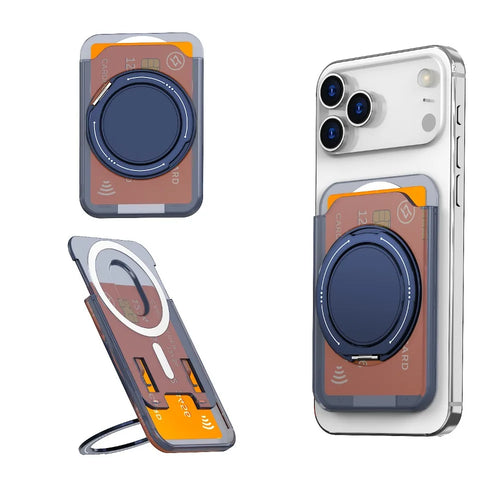 MagSafe Ring Stand & Wallet — 360° Rotating Card Holder Case