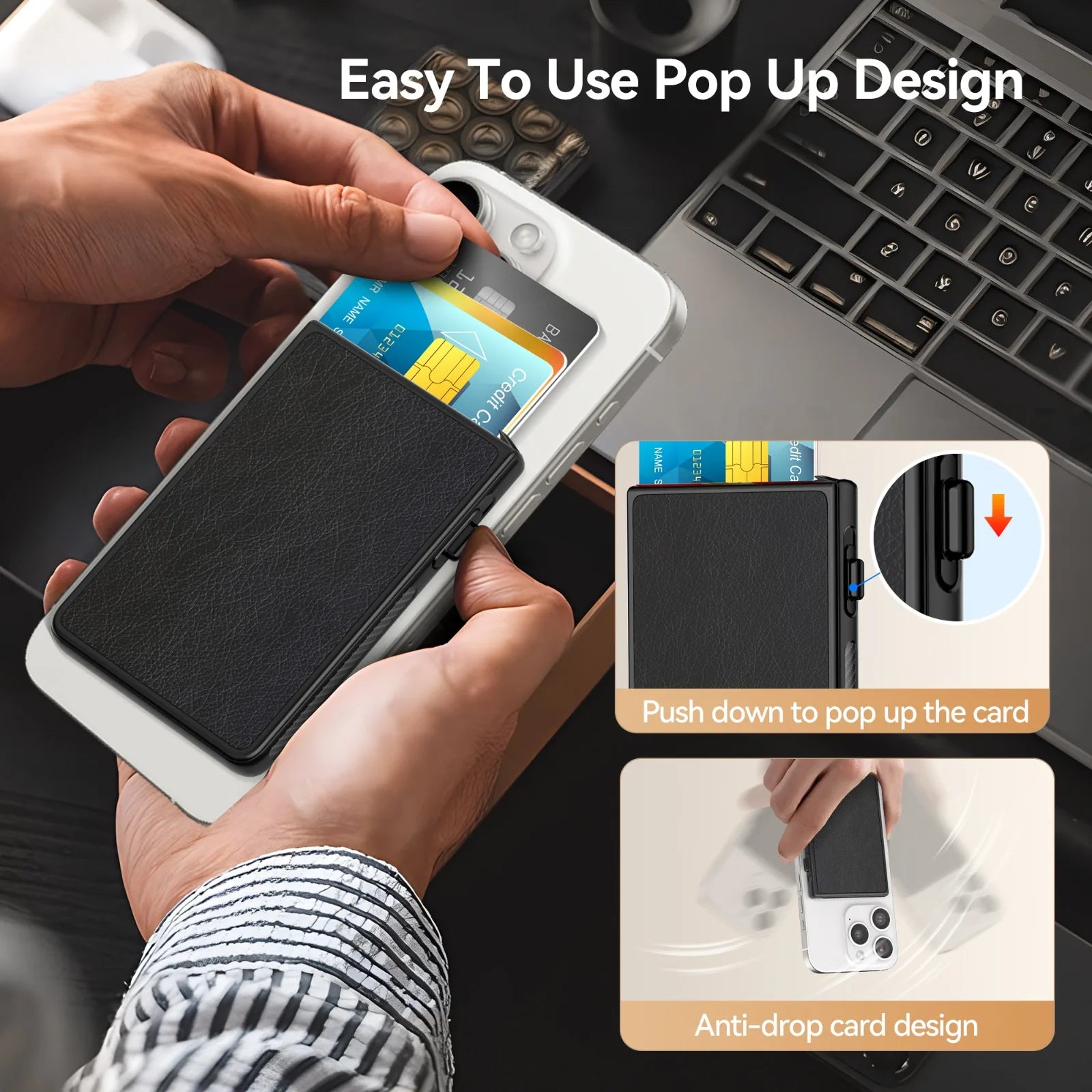 Magnets MagSafe Wallet Pop Up Card Holder Magnetic Card Case Slim