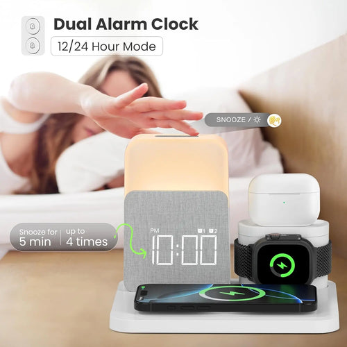 7-in-1 MagSafe Alarm Clock — Wireless Charging Station
