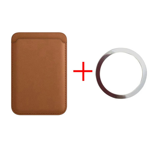For Magsafe Magnetic Luxury Leather Adsorption Card Holder Wallet Case
