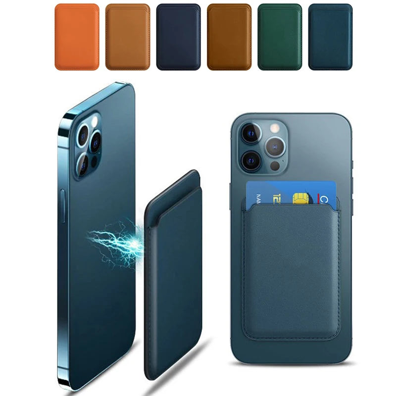 For Magsafe Magnetic Luxury Leather Card Holder Wallet Case For iPhone