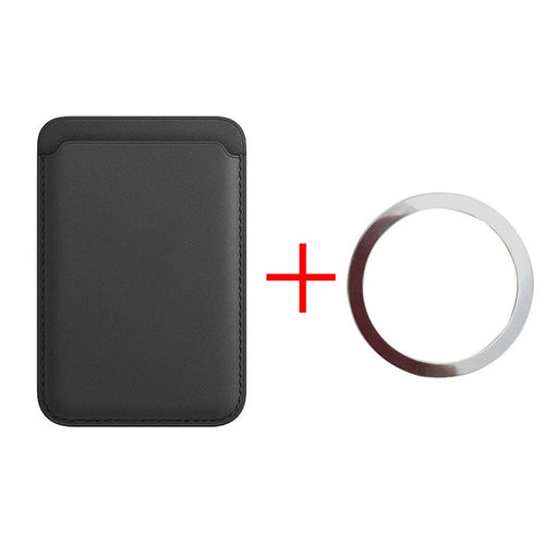 For Magsafe Magnetic Luxury Leather Adsorption Card Holder Wallet Case