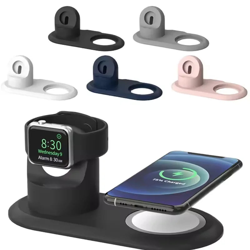 Silicone Phone Holder Stand For iPhone 13 Pro Max Apple Watch Magsafe
