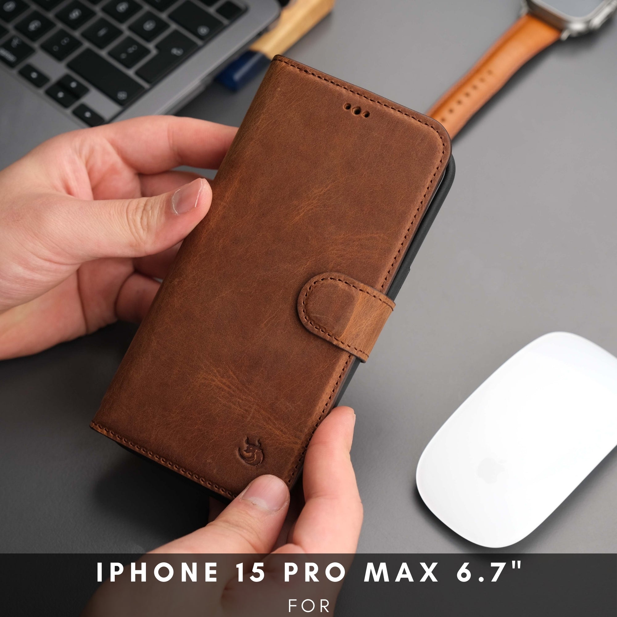 Casper Leather Wallet Case — MagSafe, iPhone 16 Pro Max