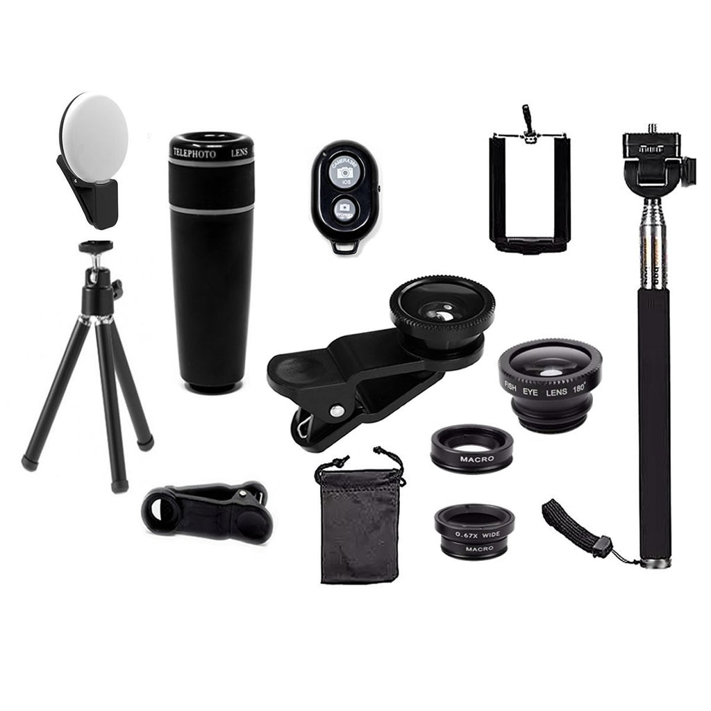 iPhone Camera Lens Kit — 11 Pro Lenses + Tripod & Bluetooth Remote