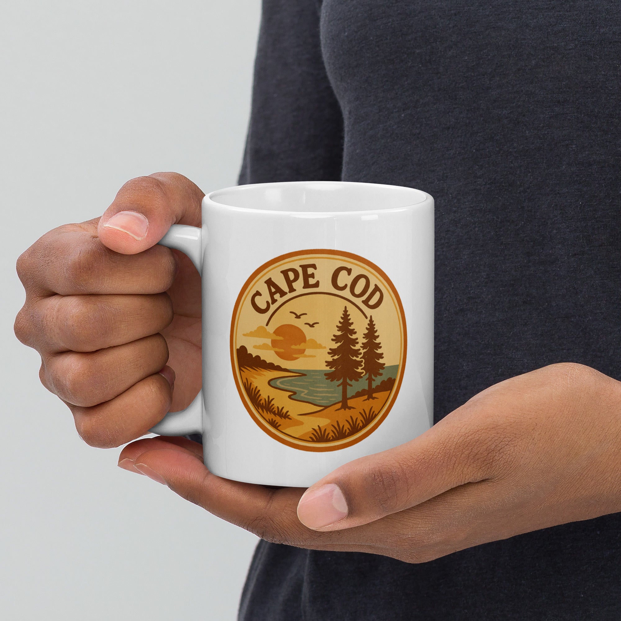 Rustic Cape Cod White Glossy Mug