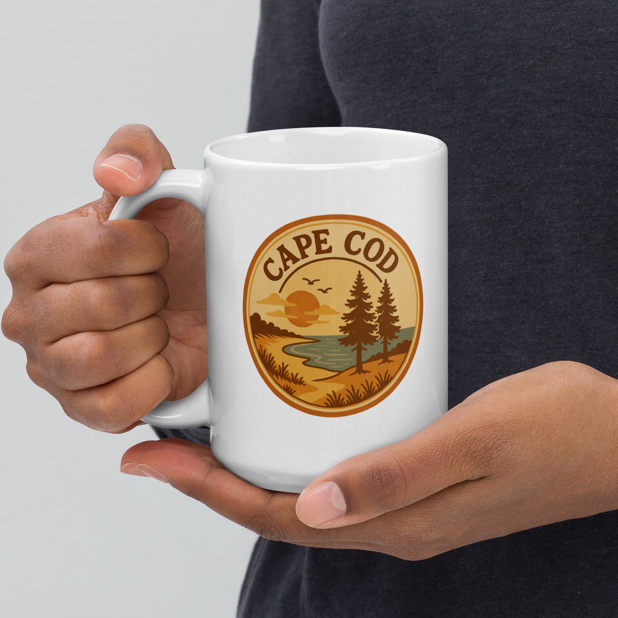 Rustic Cape Cod White Glossy Mug