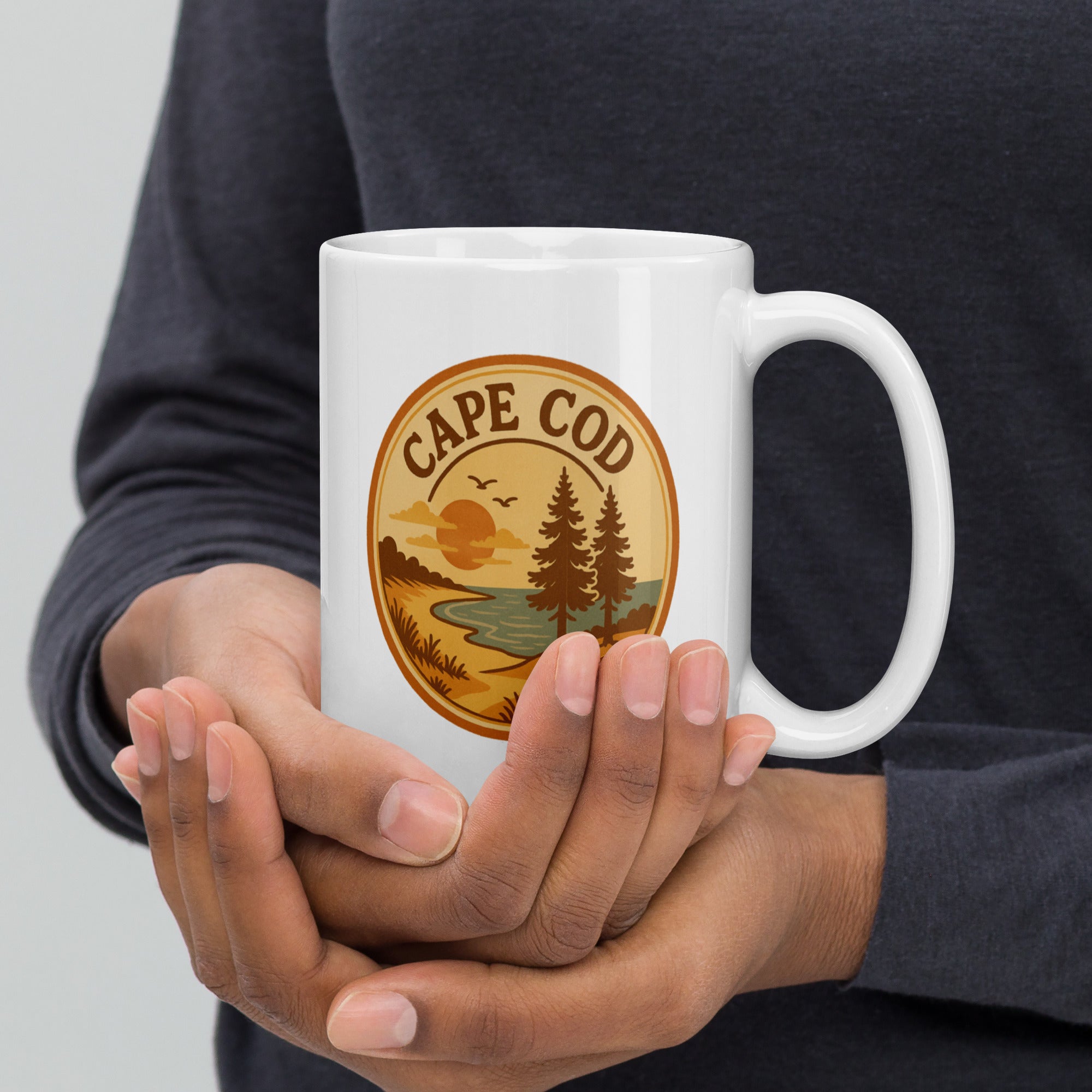 Rustic Cape Cod White Glossy Mug