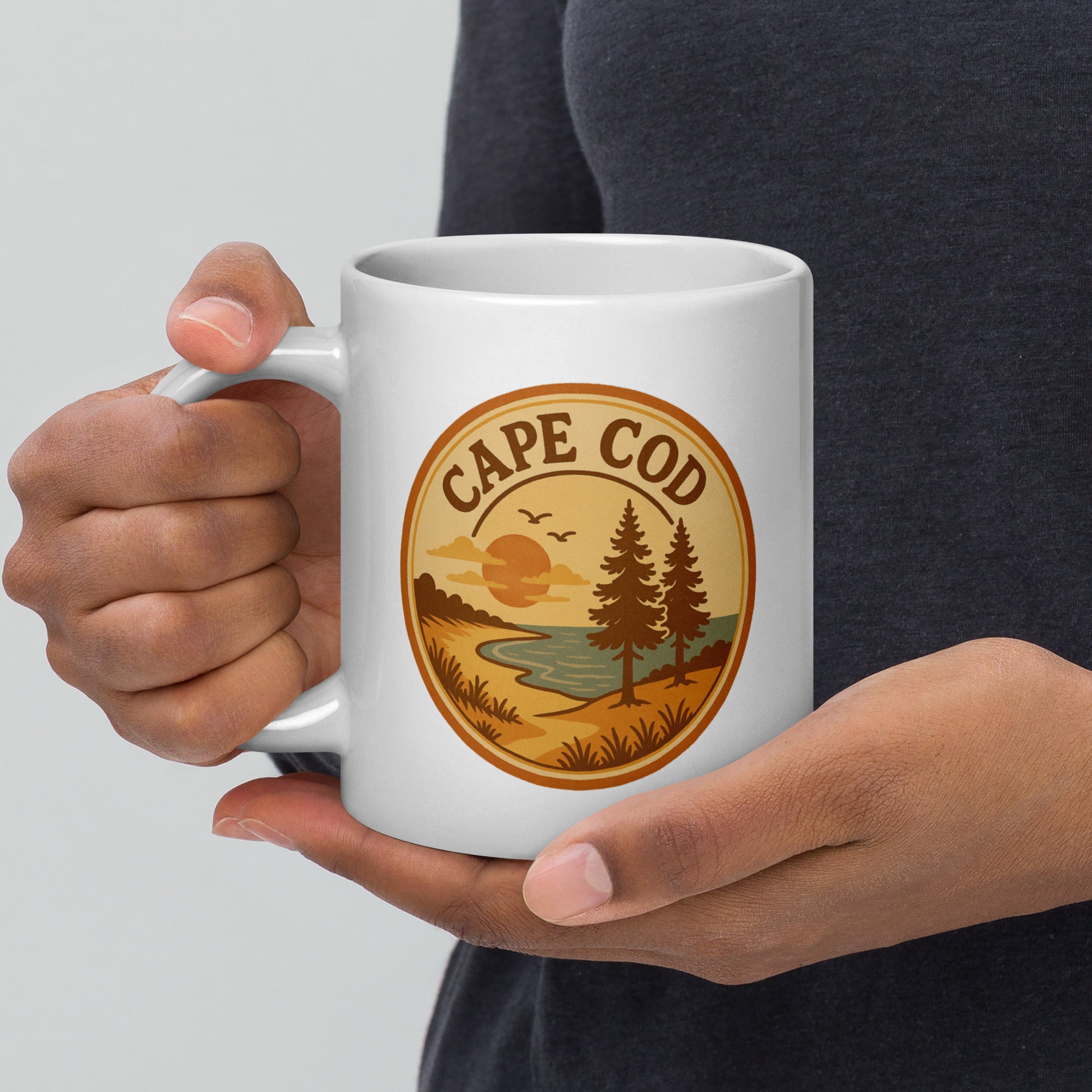 Rustic Cape Cod White Glossy Mug