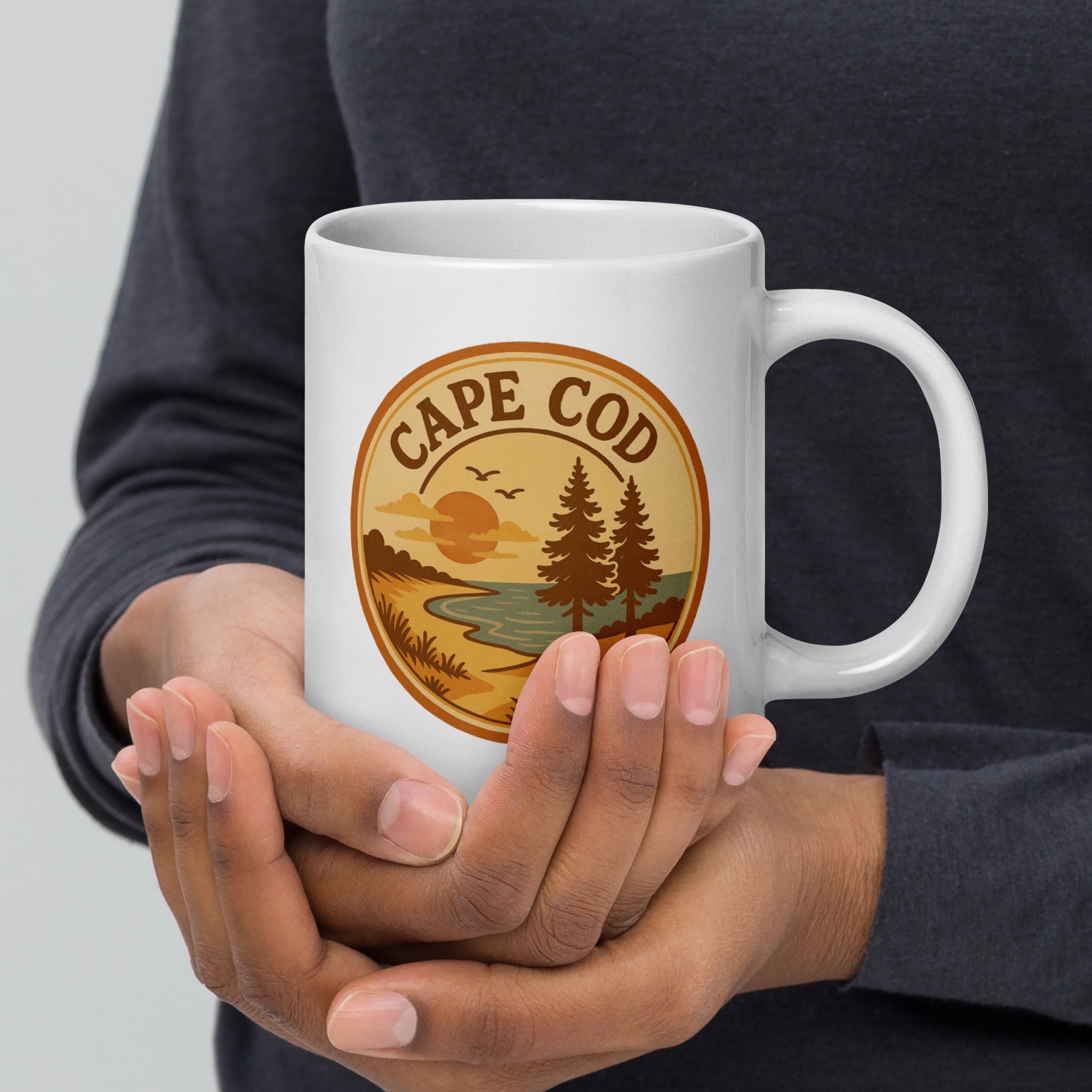 Rustic Cape Cod White Glossy Mug